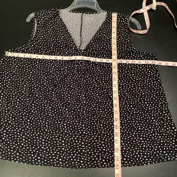APT 9 Black White Polka Dot Tank Top Knotted V-Neck Sleeveless Plus Size 1X - Picture 11 of 11